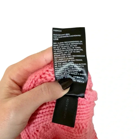 LAFAYETTE 148 NEW YORK Mixed Stitch 100% Cashmere Sweater in Primrose Pink - Picture 7 of 7